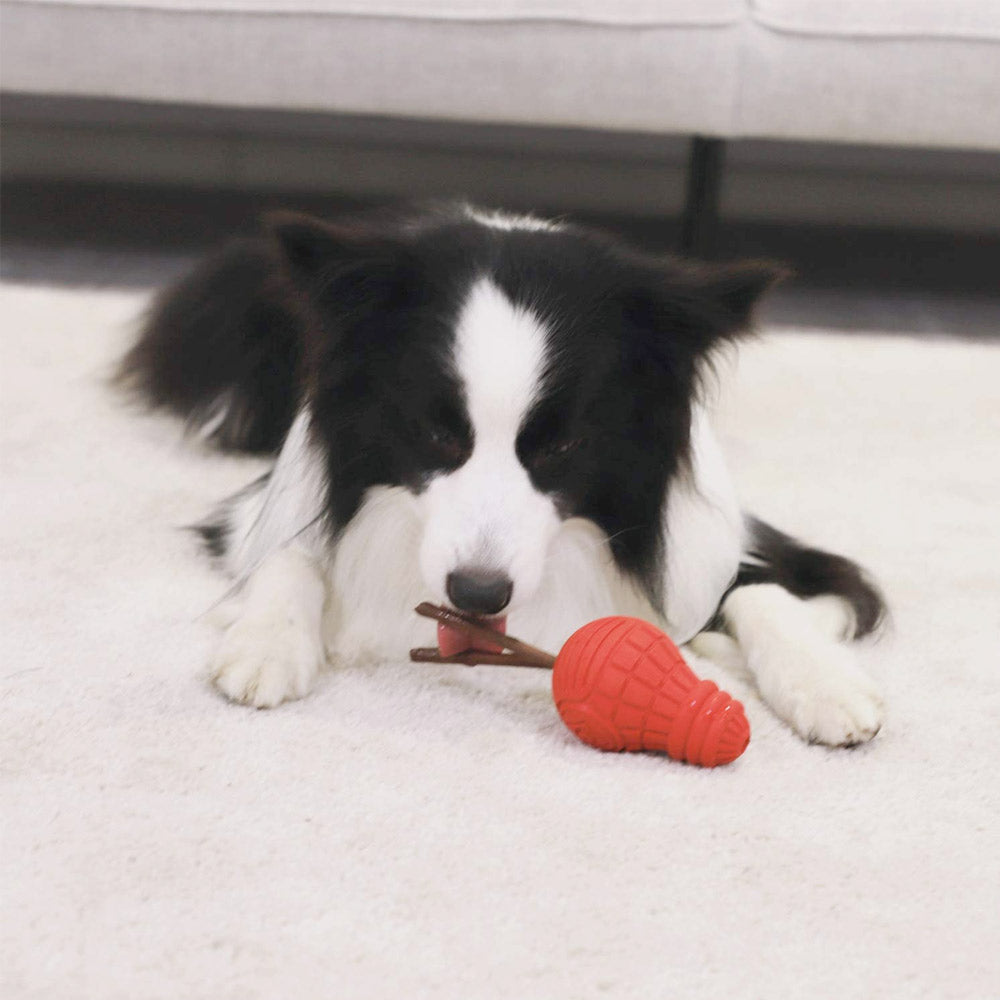 Red Bulb Dispensing Treat Dog Toy - Medium