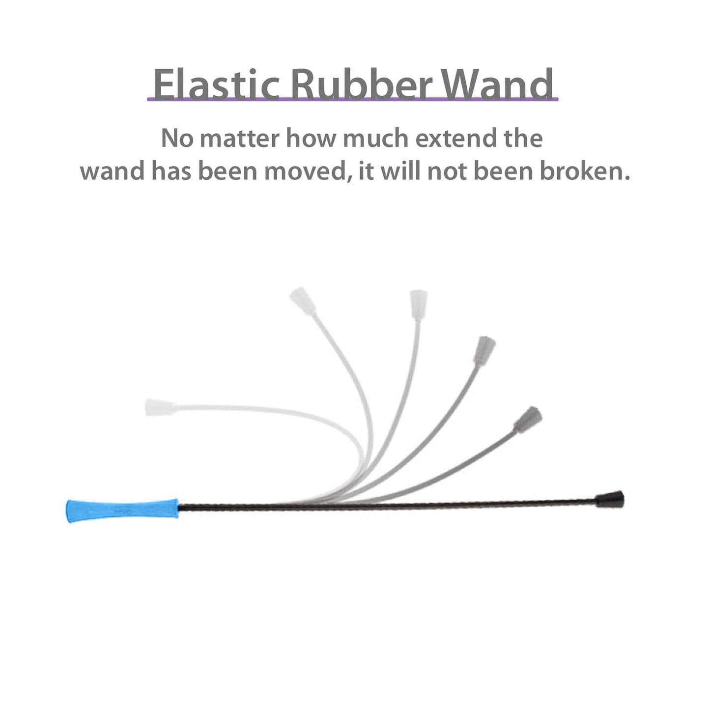 GiGwi Catwand Feather Teaser with natural feather, plush tail and TPR handle