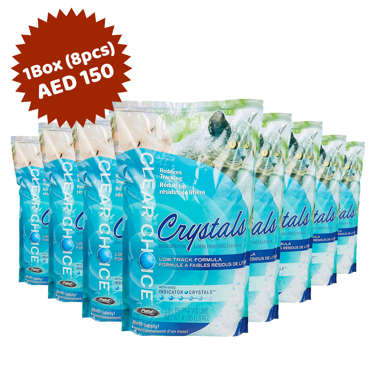 Clear Choice Silica Crystal Cat LItter 3.8L (1.8kg) 1 Box(8pcs)
