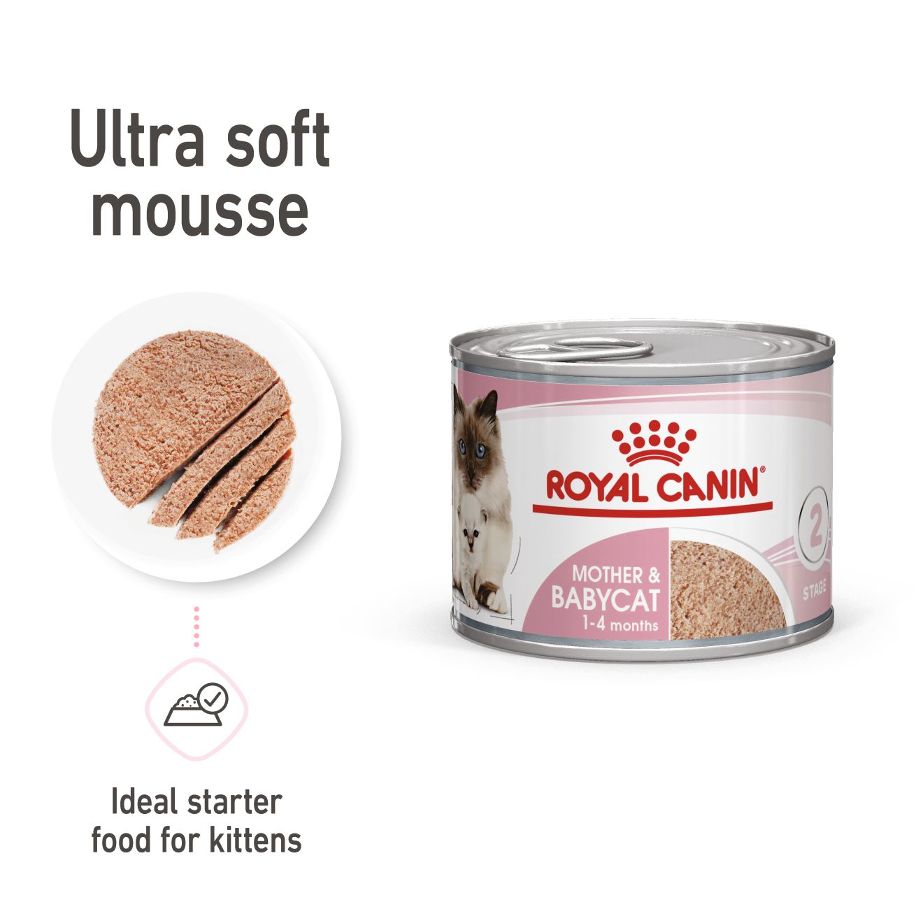 Royal Canin Feline Health Nutrition Mother & Babycat Mousse (Wet Food   Cans) 12 x 195 g