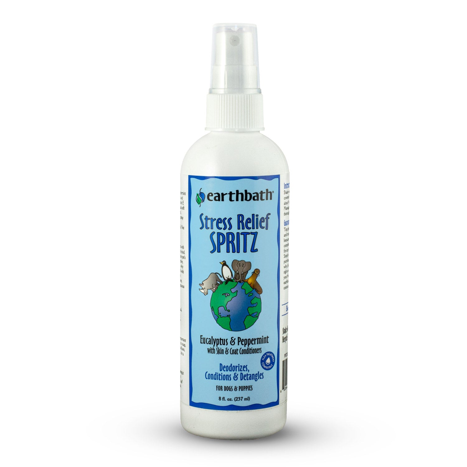 earthbath Stress Relief Spritz Eucalyptus &amp; Peppermint with Skin & Coat Conditioners Made in USA 8 oz pump spray