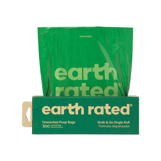 Earth Rated Dog Poop Bags - Bulk Single Roll ( 300 Bags)