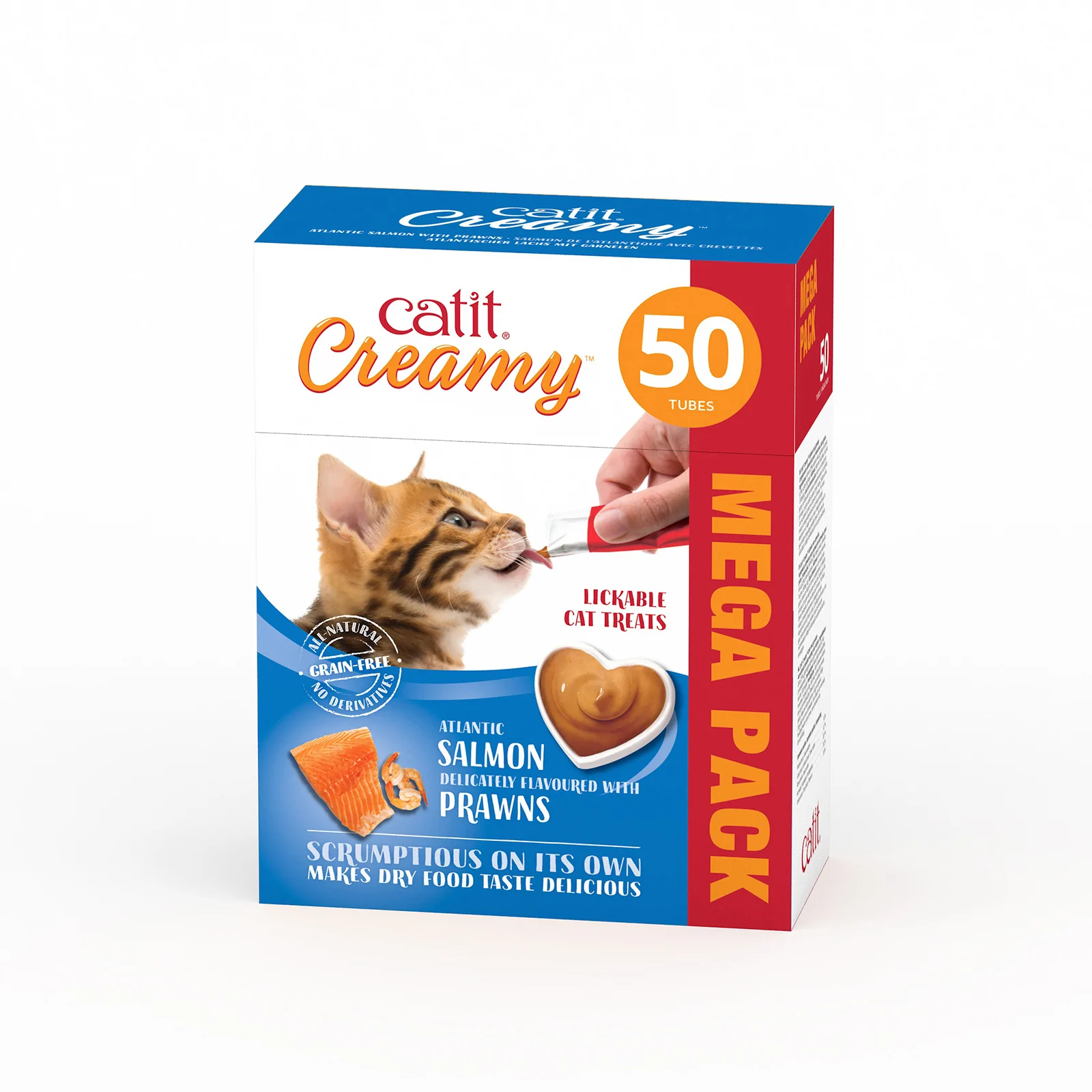 Catit Creamy Treats Mega Pack Salmon with Prawn 50 tubes/box