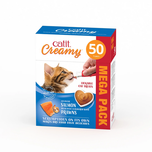 Catit Creamy Treats Mega Pack Salmon with Prawn 50 tubes/box