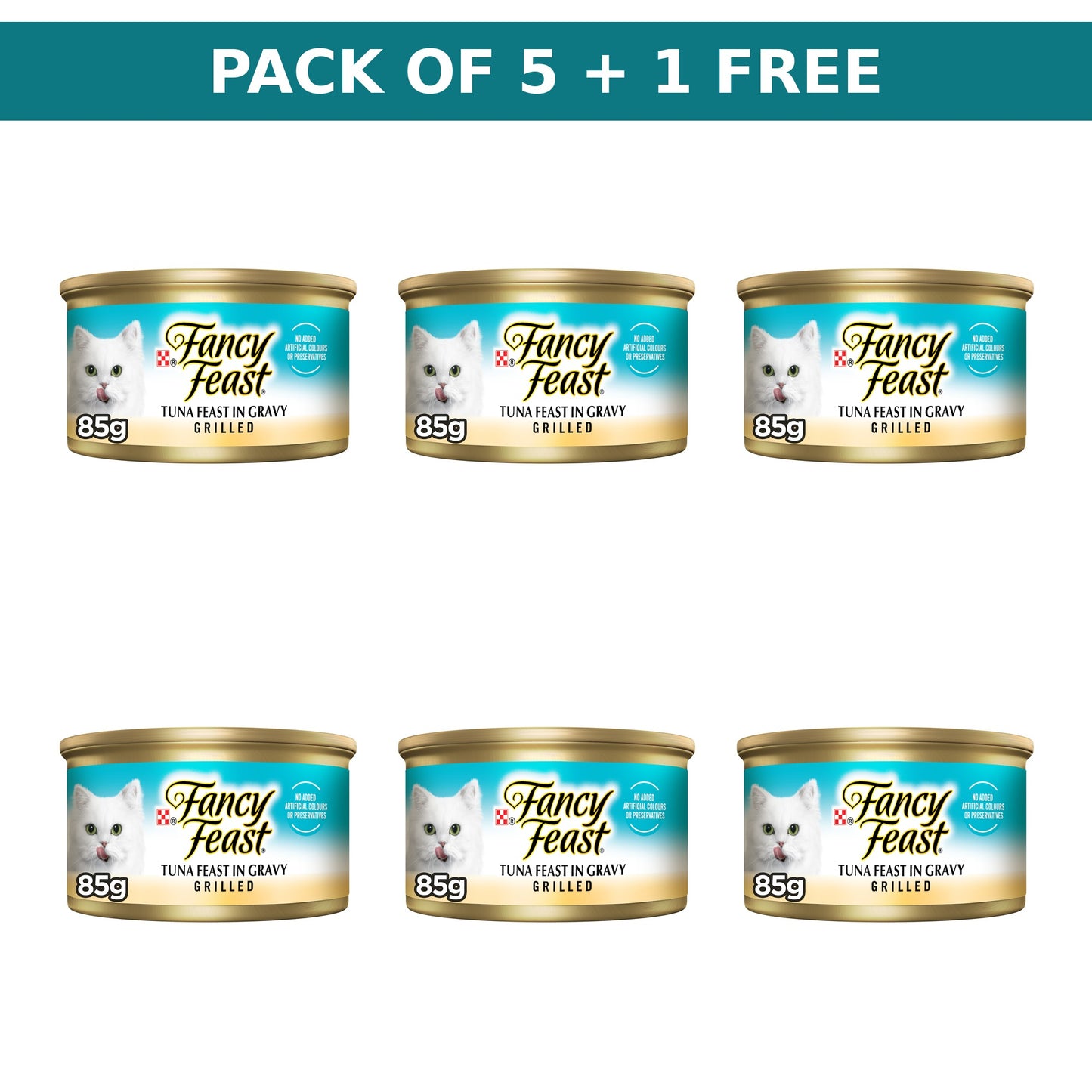 (85g) (Pack of 5+1 Free) Purina Fancy Feast Grilled Tuna Cat Food Promo Pack