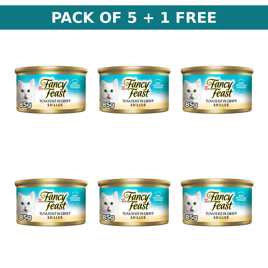 (85g) (Pack of 5+1 Free) Purina Fancy Feast Grilled Tuna Cat Food Promo Pack