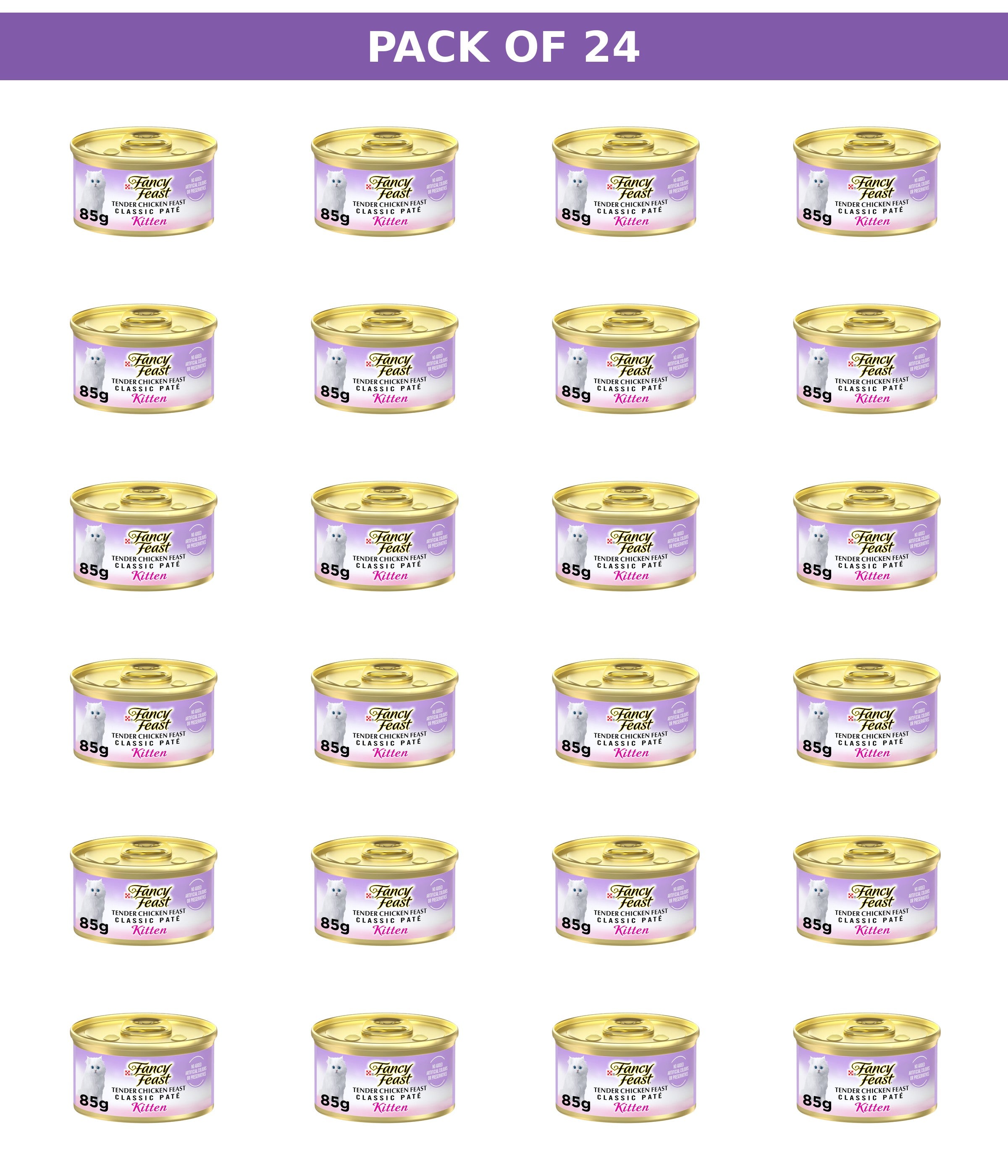 (85g) Pack of 24 Purina Fancy Feast Classic Kitten Chicken Wet Cat Food