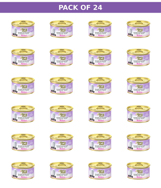 (85g) Pack of 24 Purina Fancy Feast Classic Kitten Chicken Wet Cat Food