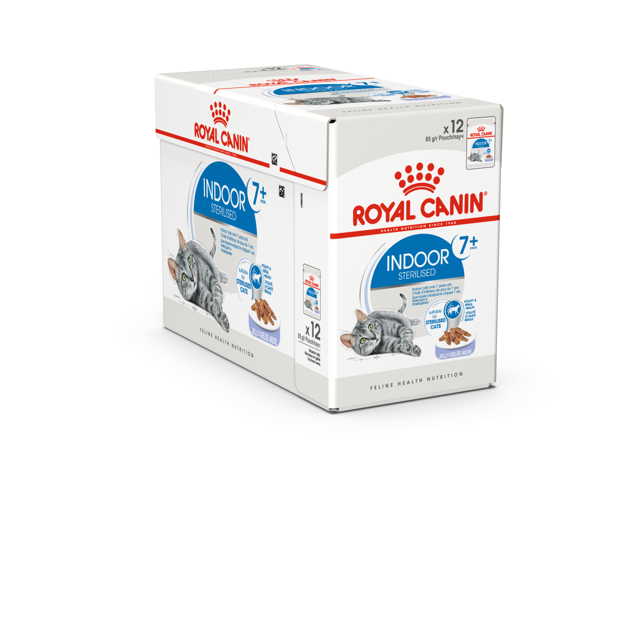 Royal Canin 12 x 85 gm Feline Health Nutrition Indoor 7+ Jelly (Wet Food Pouches)