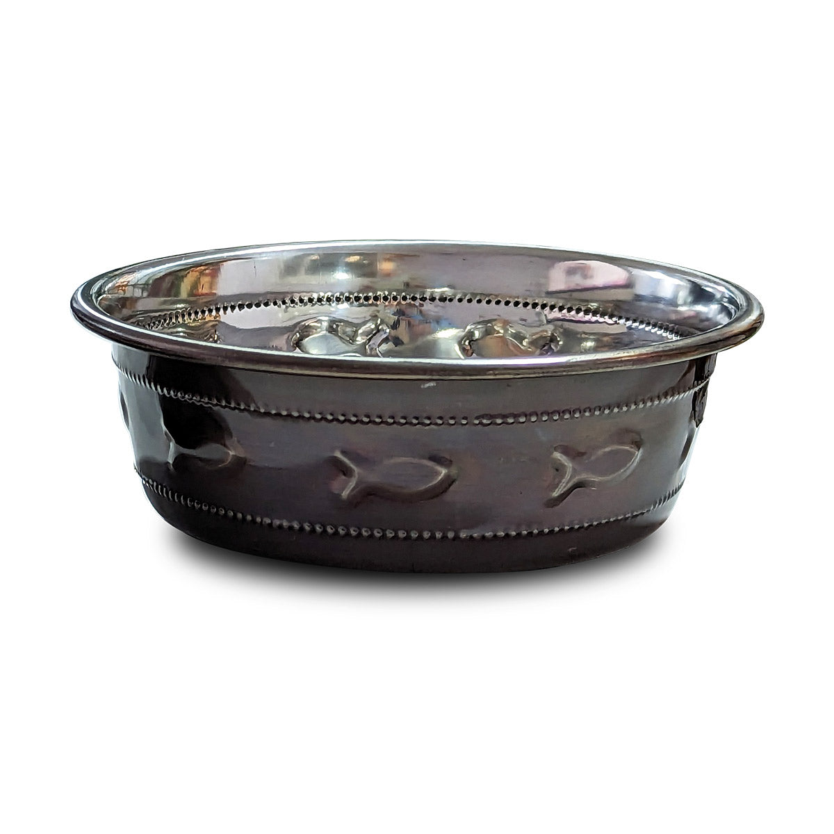 Premium Bowl Fish Embossed - Antique Copper - 530 ML