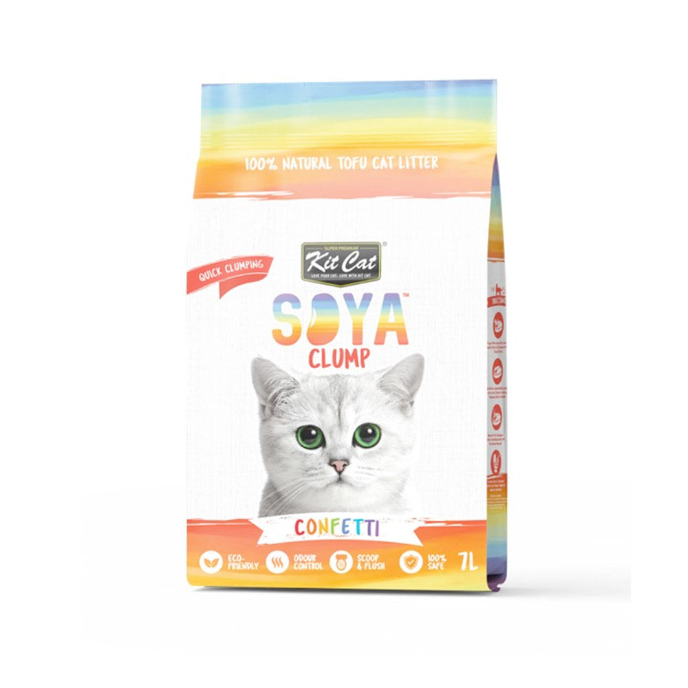 Kit Cat Soya Clump Soybean Litter - Confetti 7L(1 Box – 6pcs)