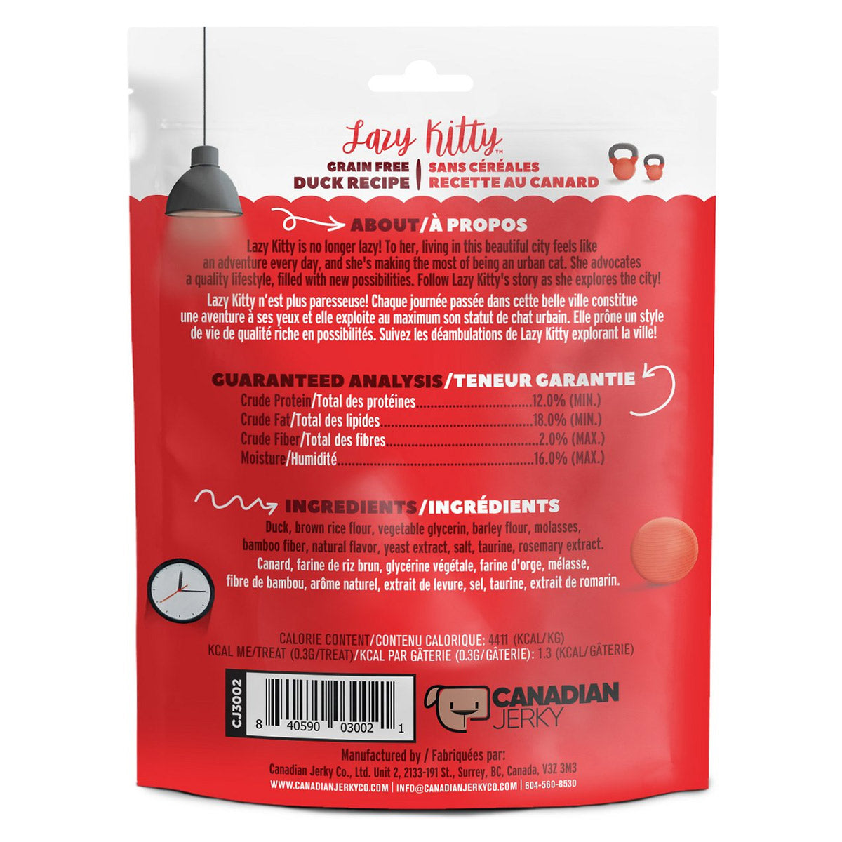 Lazy Kitty Air-Dried Grain-Free Cat Treats -  Duck Recipe 3oz / 85gm