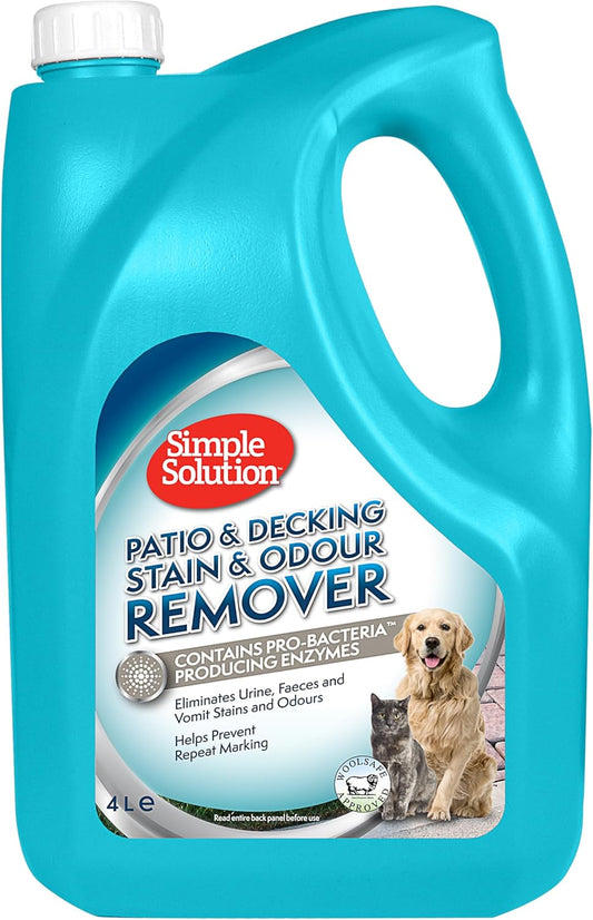 Simple Solution Patio And Decking Pet Stain And Odour Remover, Silver, 4 Litres, White
