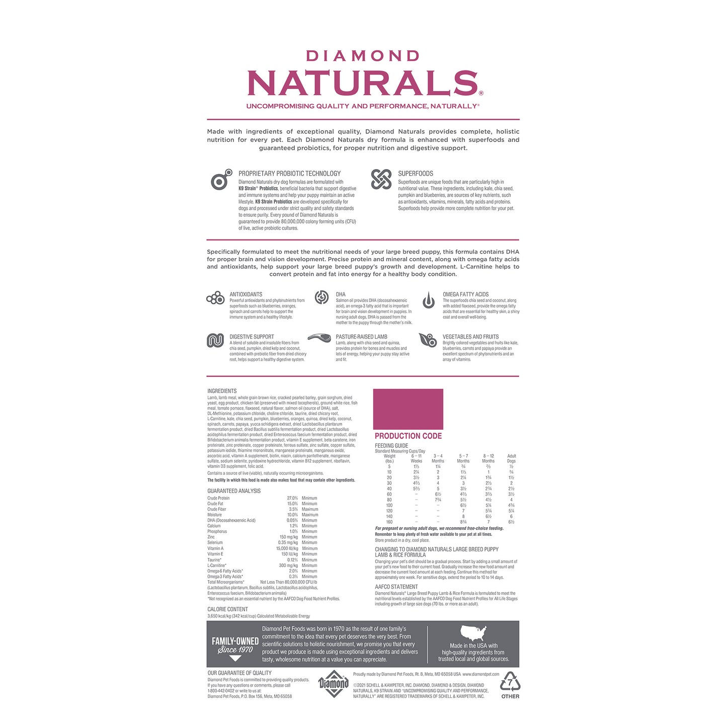 Diamond Naturals Large Breed Puppy Lamb & Rice Formula