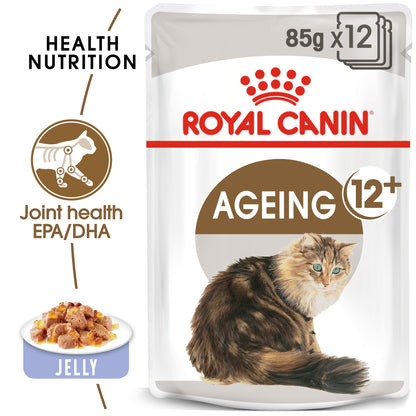 Royal Canin Feline Health Nutrition Ageing 12+ Jelly (Wet Food   Pouches) 12 x 85 g