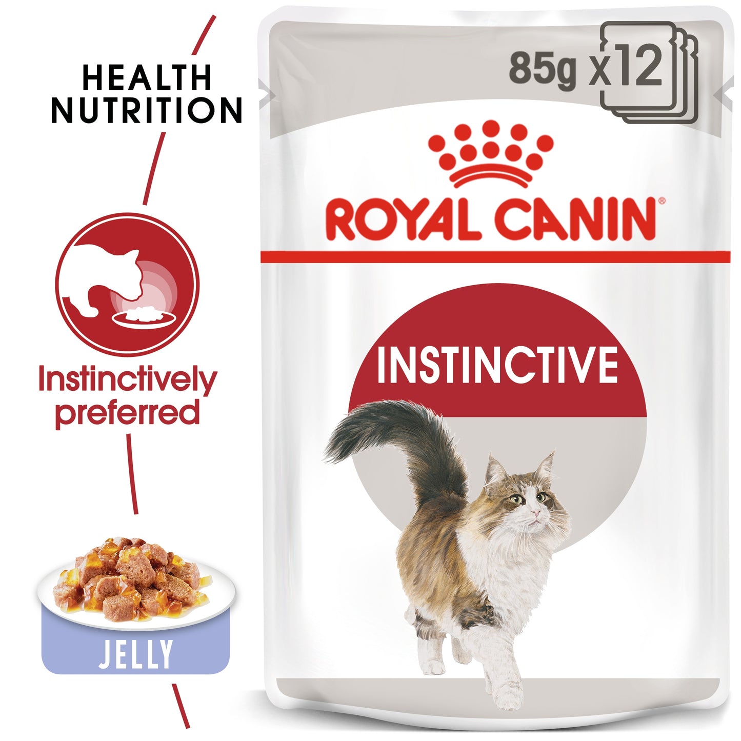 Royal Canin 12 x 85 gm Feline Health Nutrition Instinctive Adult Cats Jelly (Wet Food Pouches)