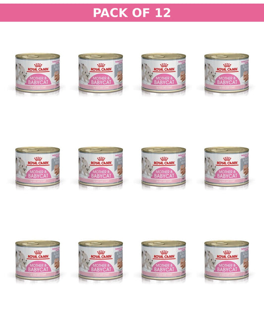 (Pack of 12 x 195gm) Royal Canin Feline Health Nutrition Mother & Babycat Mousse (Wet Food Cans) (Copy)