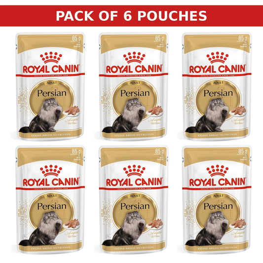 (Pack of 6 Pouches Only) x 85 gm Royal Canin Feline Breed Nutrition Persian