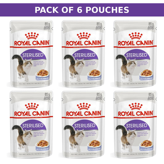 (Pack of 6 Pouches Only) x 85gm Royal Canin Feline Health Nutrition Sterilised Gravy