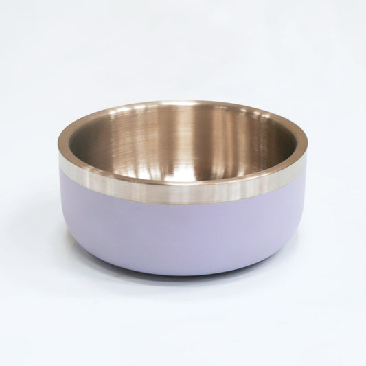 Saluki Stainless Steel Double Wall Dog Bowls - Light Purple, 2200 ML