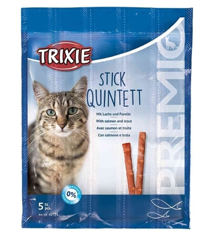 Trixie Premio Stick Quintett Salmon & Trout Cat Treats 5G