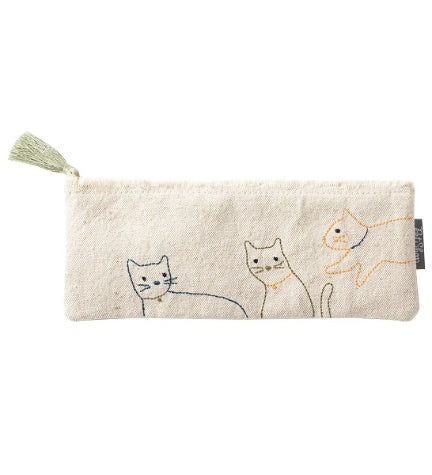 PetShop by Fringe Studio Stitched Cats Canvas Pouch