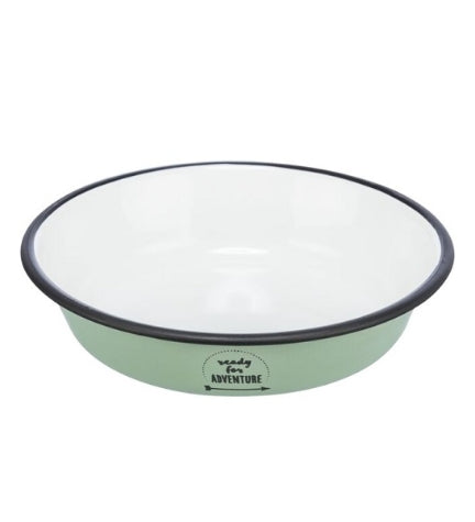 Trixie Ready for Adventure Enamel Stainless Steel Shallow Version Cat Bowl