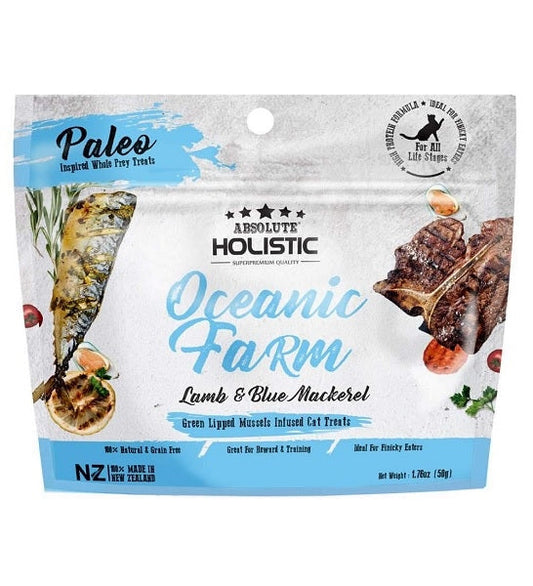 Absolute Holistic Air Dried Oceanic Farm Cat Treats 50G