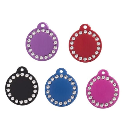 GoScribe Pet Tag Swarovski Round Tags for Pets