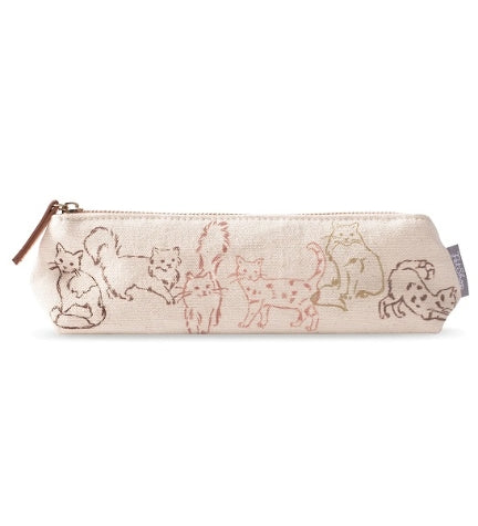 PetShop by Fringe Studio Inked Cats Canvas Pencil Case
