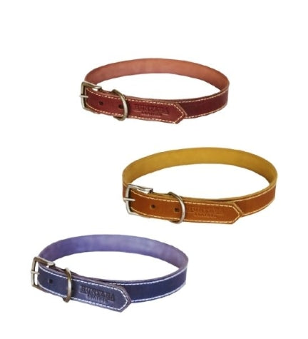 Huntlea Leopard Leather Dog Collar