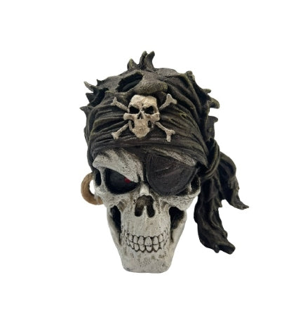 AquaSpectra Pirate Skull Black Bandana Aquarium Decor