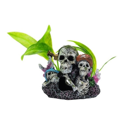 AquaSpectra Pirate Skull Group Aquarium Decor