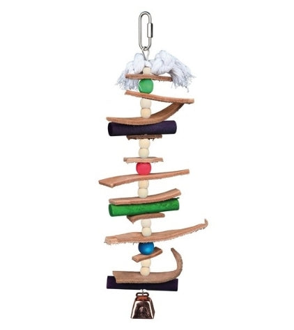 Trixie Wooden Toy with Leather and Pearls for Birds