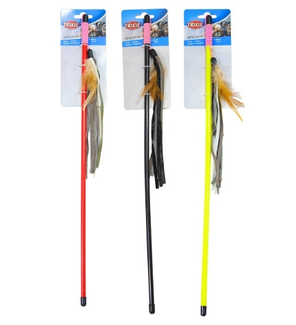 Trixie Playing Rod with Leather Straps&Feathers Cat Toy