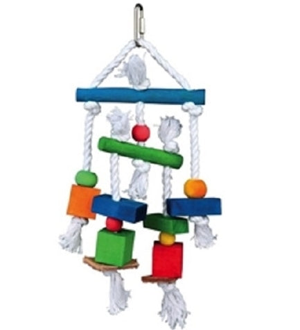 Trixie Colourful Wooden Toy on a Rope for Birds
