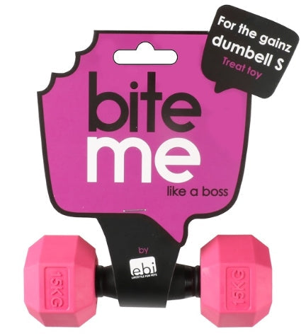 ebi Bite Me 'For the Gainz' Dumbbell Dog Toy