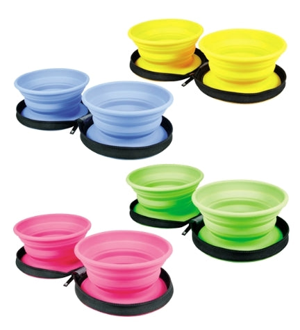 KIWI WALKER Travel Double Bowl for Dogs