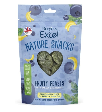 Burgess Excel Fruity Feasts Small Pet Treats 60G
