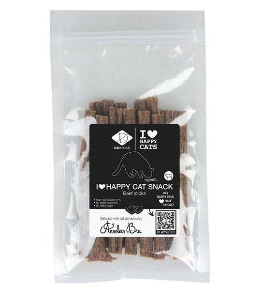D&D Home I Love Happy Cats Snack Beef Sticks