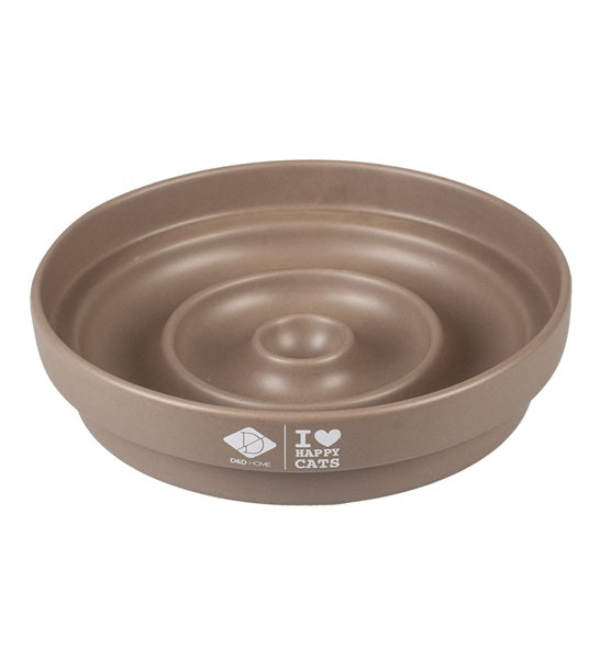 D&D Home I Love Happy Cats Sue Slow Feeder Drop Cat Bowl