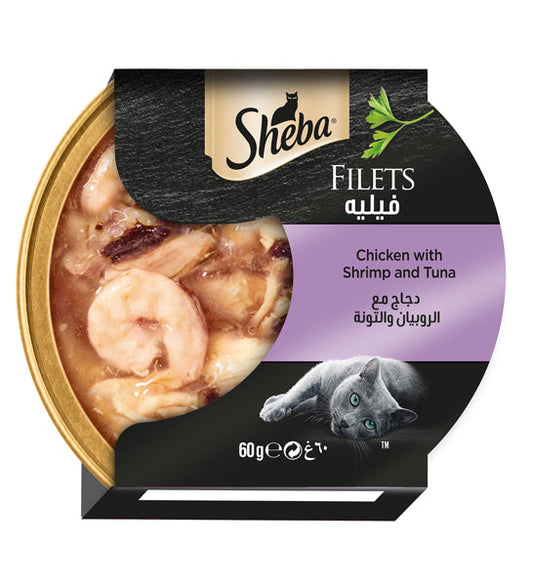 Sheba Filets Chicken Shrimp Tuna Wet Cat Food