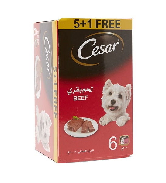 Cesar Beef 5+1 FREE Promo Pack Wet Dog Food - 6X100G