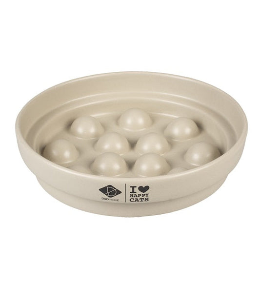 D&D Home I Love Happy Cats Sue Slow Feeder Dot Cat Bowl