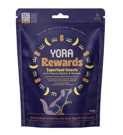 Yora Dog Rewards Superfood Insects with Peanut Butter & Banana