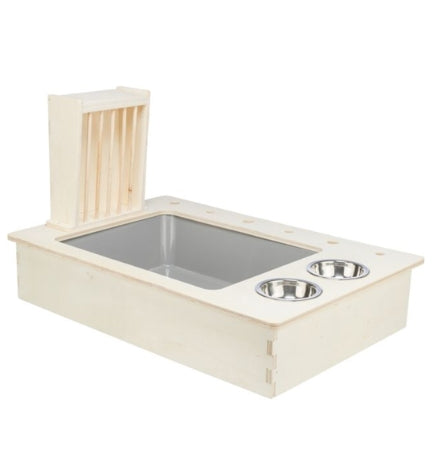 Trixie Feeding Station With Bowls & Hay Manger for Small Pets
