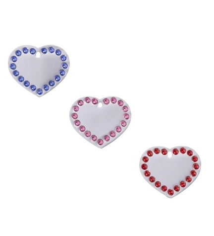 GoScribe Pet Tag Swarovski Silver Heart Tags for Pets