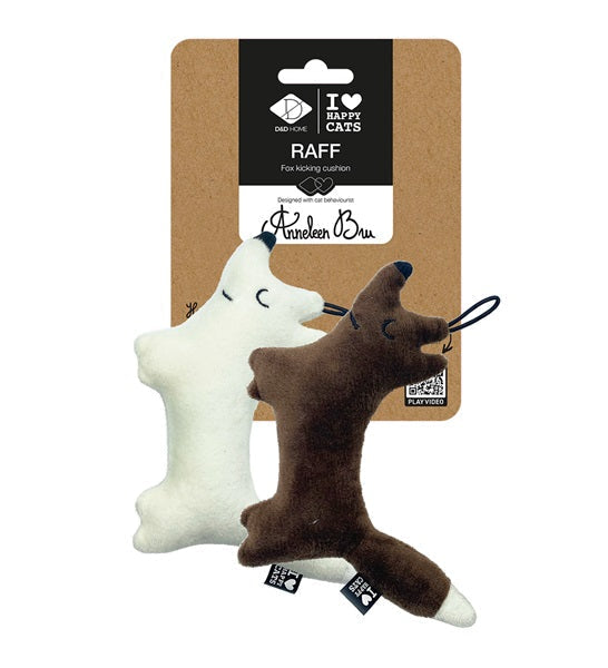 D&D Home I Love Happy Cats Raff Fox Kicking Cushion Cat Toy
