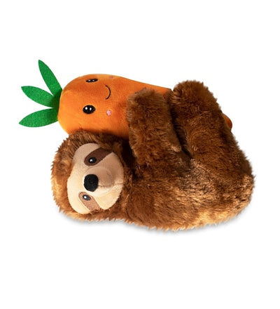 Petshop by Fringe Studio Easter Sloth On A Carrot - Cuddly Plush Dog Toy 25x20cm