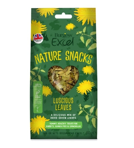 Burgess Excel Luscious Leaves Small Pet Treats 60G